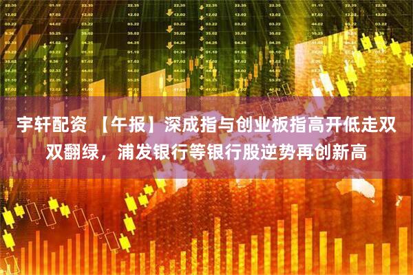 宇轩配资 【午报】深成指与创业板指高开低走双双翻绿，浦发银行等银行股逆势再创新高