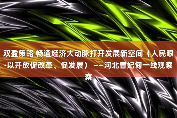 双盈策略 畅通经济大动脉打开发展新空间（人民眼·以开放促改革、促发展） ——河北曹妃甸一线观察