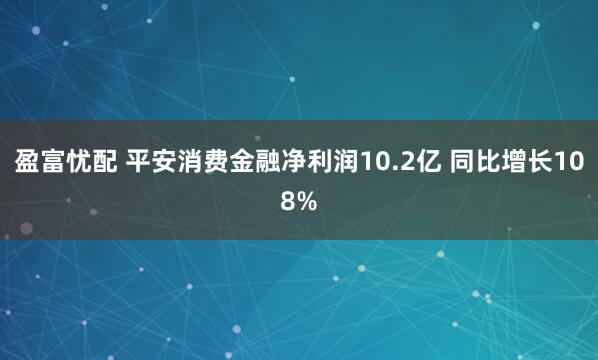 盈富忧配 平安消费金融净利润10.2亿 同比增长108%